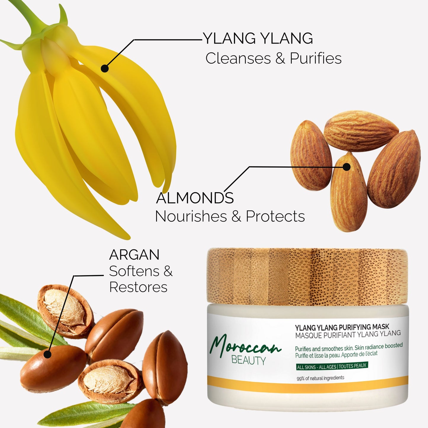 YLANG YLANG PURIFYING MASK - PURIFY & GLOW - MOROCCAN BEAUTY™