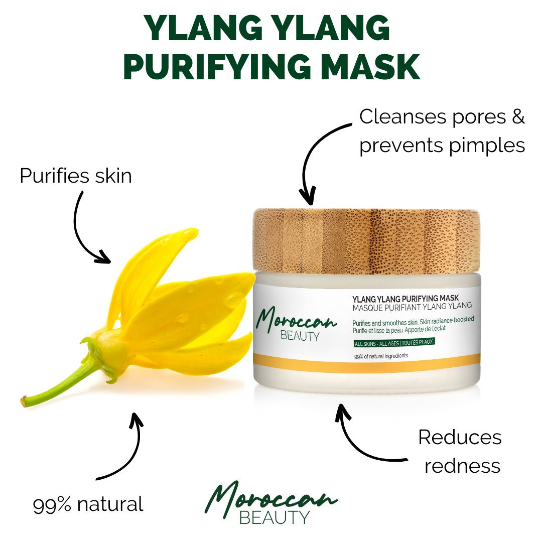 YLANG YLANG PURIFYING MASK - PURIFY & GLOW - MOROCCANBEAUTY™